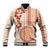 Fiji Tagimoucia Flower With Tapa Tribal Baseball Jacket Beige Color LT9 Unisex Beige - Polynesian Pride