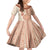 Fiji Tagimoucia Flower With Tapa Tribal Kid Short Sleeve Dress Beige Color LT9 KID Beige - Polynesian Pride