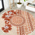 Fiji Tagimoucia Flower With Tapa Tribal Round Carpet Beige Color LT9 Beige - Polynesian Pride