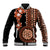 Fiji Tagimoucia Flower With Tapa Tribal Baseball Jacket Brown Color LT9 Unisex Brown - Polynesian Pride