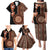 Fiji Tagimoucia Flower With Tapa Tribal Family Matching Puletasi Dress and Hawaiian Shirt Brown Color LT9 - Polynesian Pride