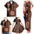 Fiji Tagimoucia Flower With Tapa Tribal Family Matching Tank Maxi Dress and Hawaiian Shirt Brown Color LT9 - Polynesian Pride