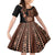 Fiji Tagimoucia Flower With Tapa Tribal Kid Short Sleeve Dress Brown Color LT9 KID Brown - Polynesian Pride