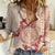 Bula Fiji Tagimoucia Flower Masi Tapa Tribal Women Casual Shirt Beige Color LT9 Female Beige - Polynesian Pride