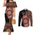 Bula Fiji Tagimoucia Flower Masi Tapa Tribal Couples Matching Mermaid Dress and Long Sleeve Button Shirt Brown Color LT9 Brown - Polynesian Pride