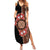 Bula Fiji Tagimoucia Flower Masi Tapa Tribal Summer Maxi Dress Brown Color LT9 Women Brown - Polynesian Pride