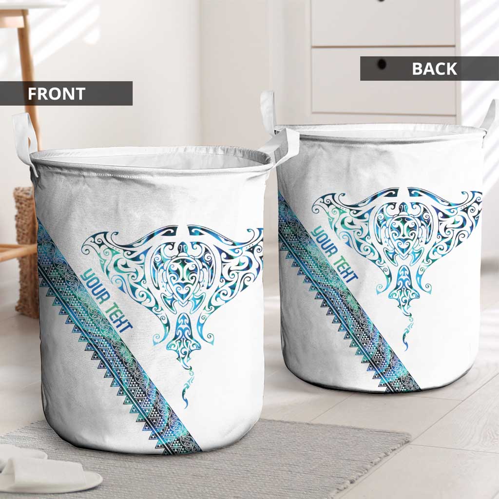 Kahui Whetu Paua shell Kowhaiwhai Taniko Personalised Laundry Basket Manta Ray Shark-Turtle Maori Tribal Style LT9 - Polynesian Pride
