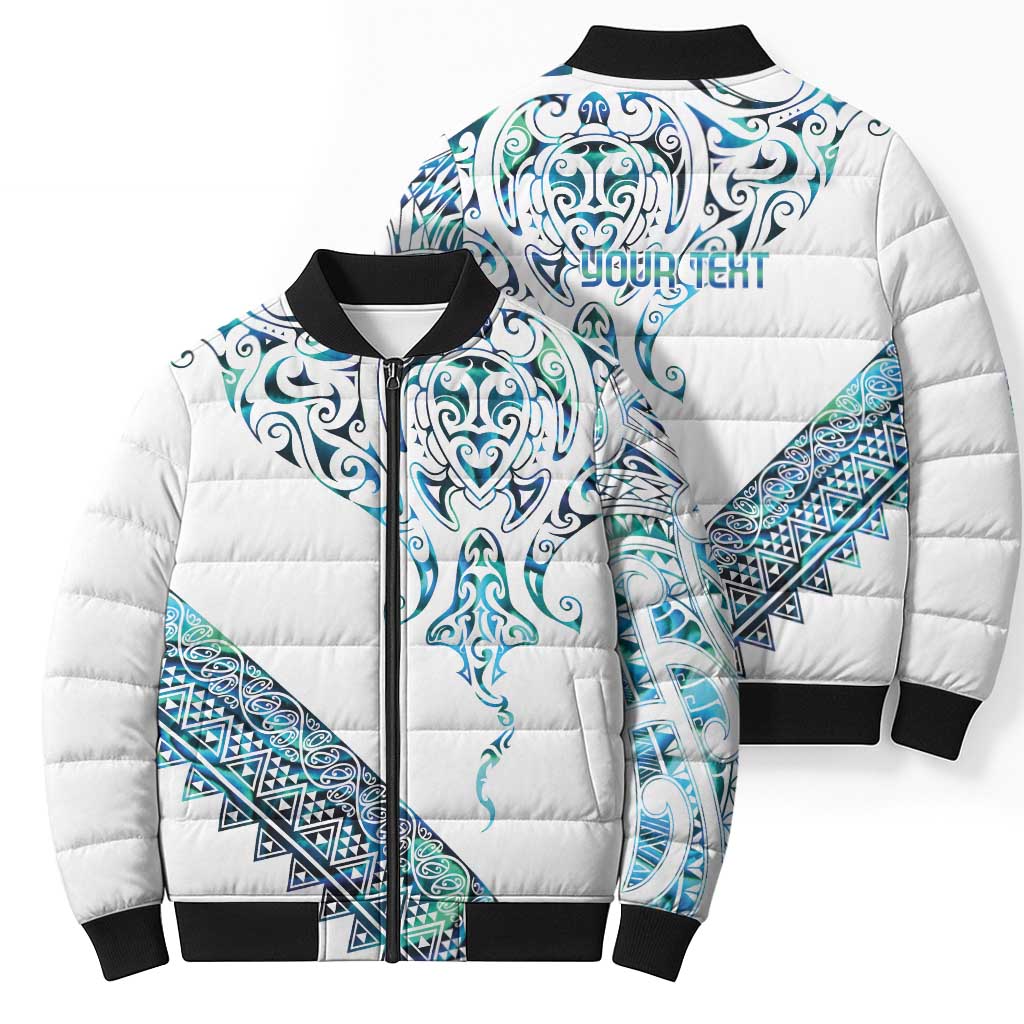 Kahui Whetu Paua shell Kowhaiwhai Taniko Personalised Bomber Puffer Jacket Manta Ray Shark-Turtle Maori Tribal Style LT9 - Polynesian Pride