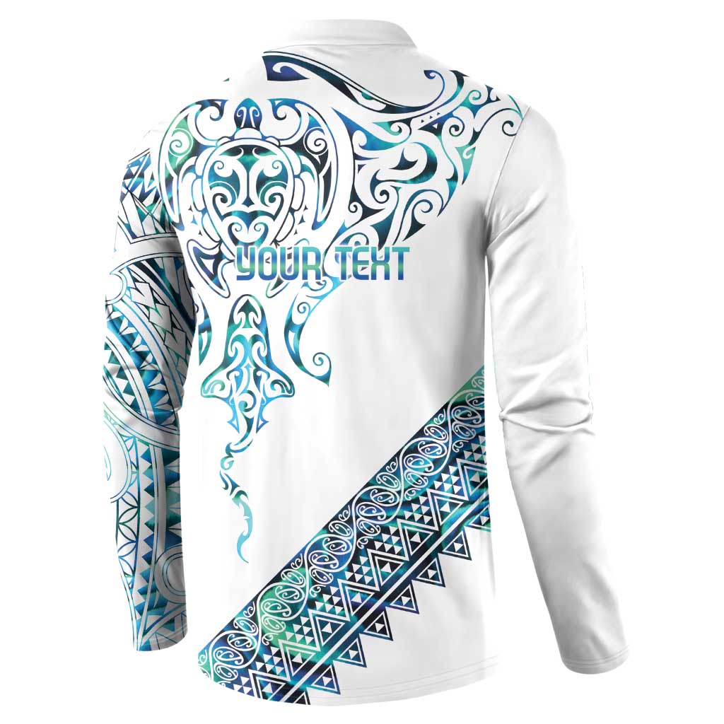 Kahui Whetu Paua shell Kowhaiwhai Taniko Personalised Button Sweatshirt Manta Ray Shark-Turtle Maori Tribal Style LT9 - Polynesian Pride