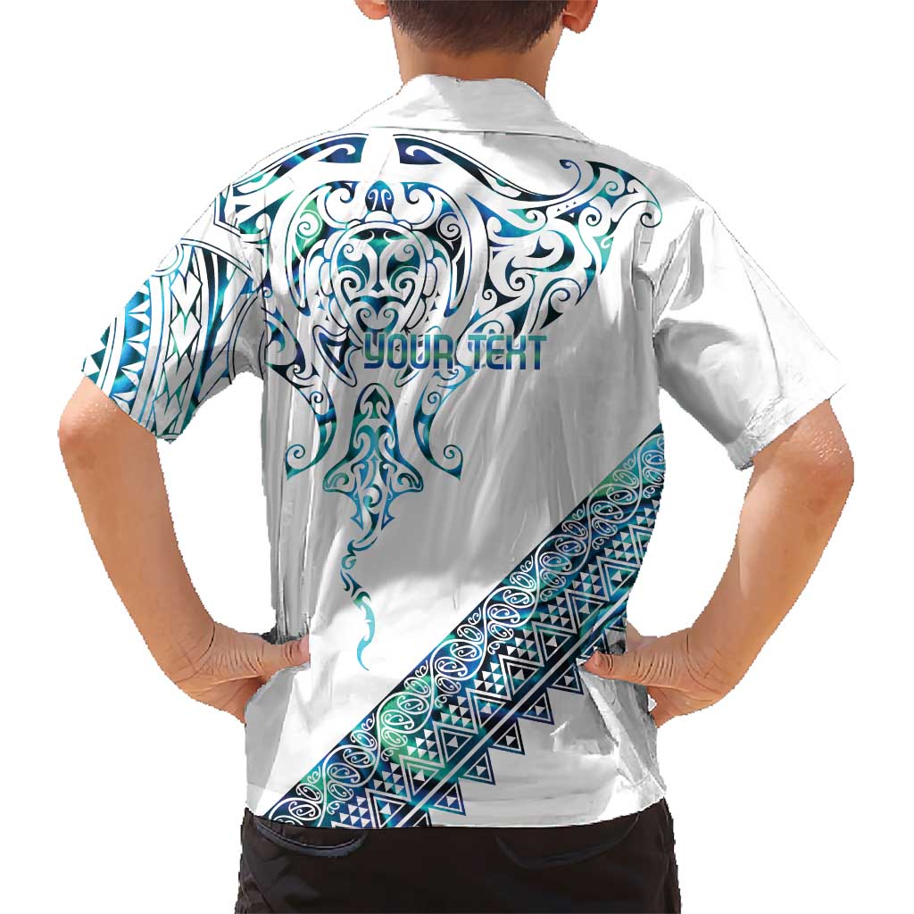 Kahui Whetu Paua shell Kowhaiwhai Taniko Personalised Family Matching Puletasi and Hawaiian Shirt Manta Ray Shark-Turtle Maori Tribal Style LT9 - Polynesian Pride