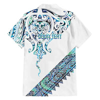 Kahui Whetu Paua shell Kowhaiwhai Taniko Personalised Family Matching Tank Maxi Dress and Hawaiian Shirt Manta Ray Shark-Turtle Maori Tribal Style