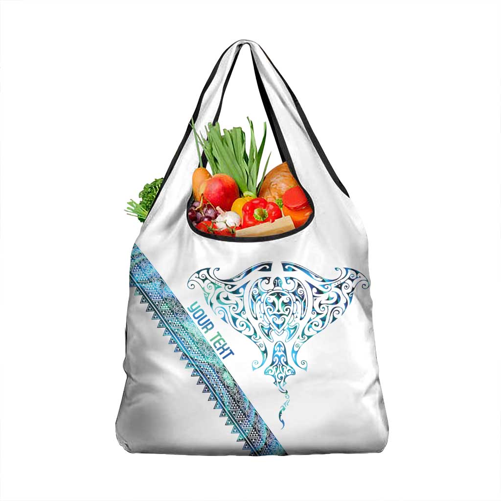 Kahui Whetu Paua shell Kowhaiwhai Taniko Personalised Grocery Bag Manta Ray Shark-Turtle Maori Tribal Style