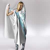 Kahui Whetu Paua shell Kowhaiwhai Taniko Personalised Hooded Blanket Manta Ray Shark-Turtle Maori Tribal Style