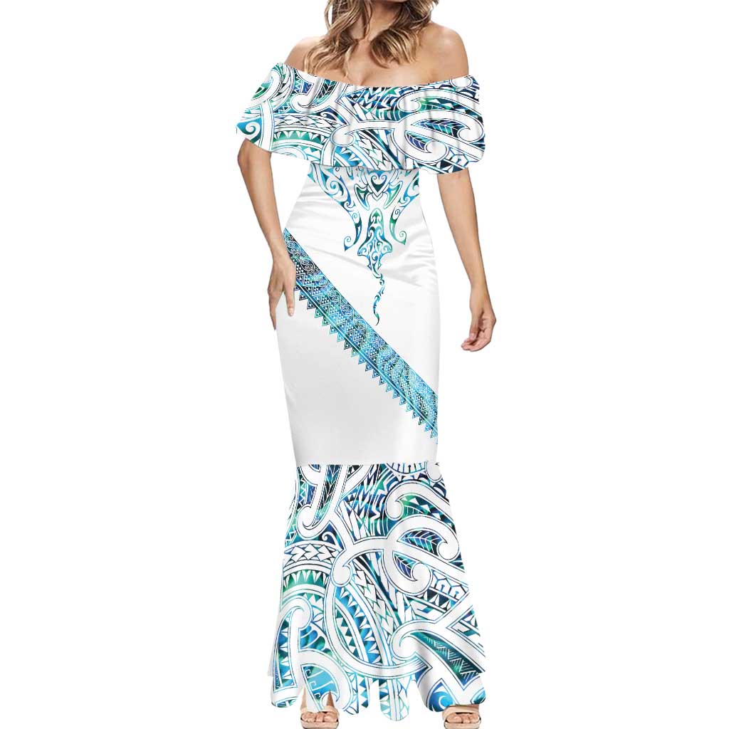 Kahui Whetu Paua shell Kowhaiwhai Taniko Personalised Mermaid Dress Manta Ray Shark-Turtle Maori Tribal Style LT9 - Polynesian Pride