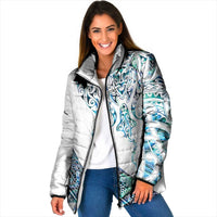 Kahui Whetu Paua shell Kowhaiwhai Taniko Personalised Padded Jacket Manta Ray Shark-Turtle Maori Tribal Style