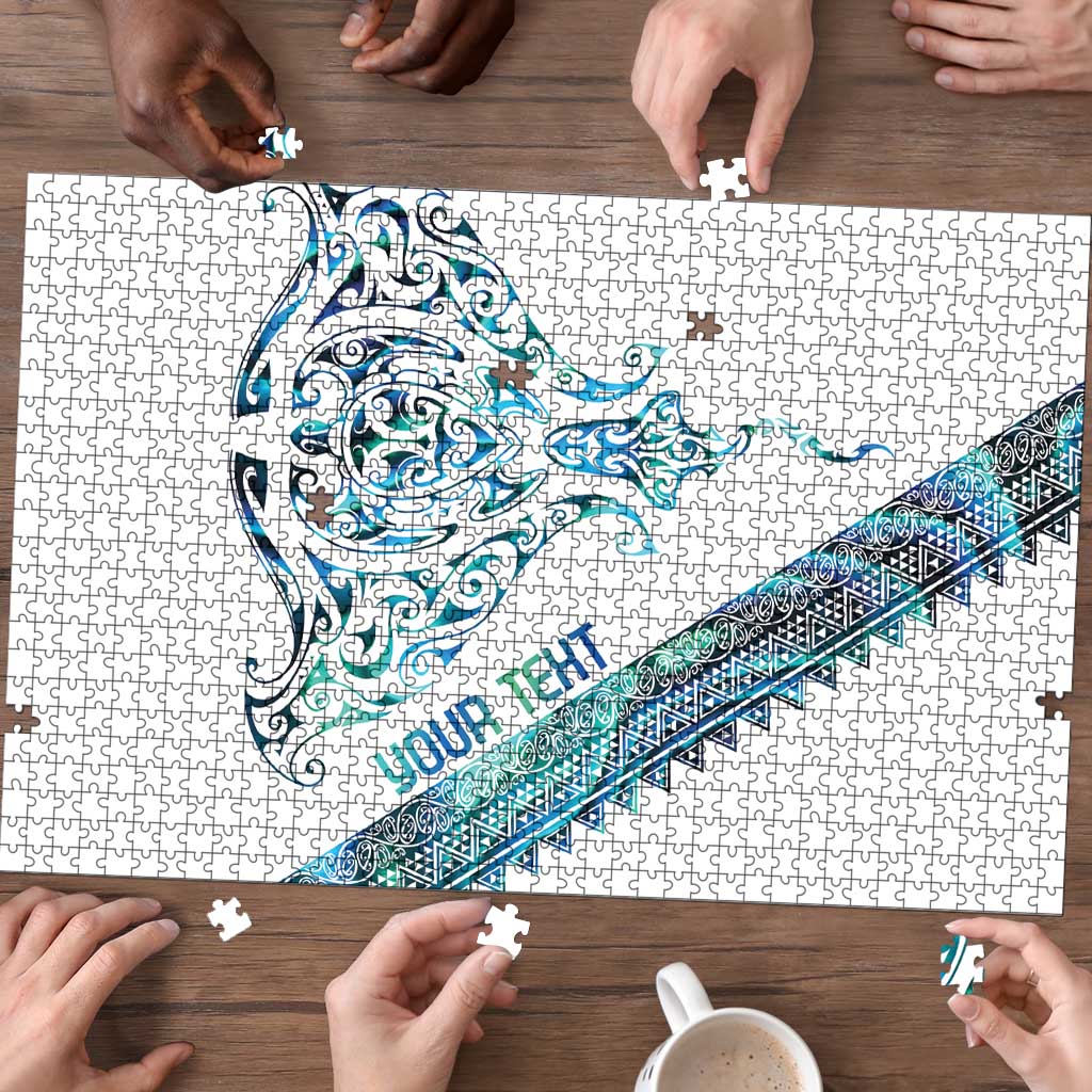 Kahui Whetu Paua shell Kowhaiwhai Taniko Personalised Puzzle Manta Ray Shark-Turtle Maori Tribal Style LT9 - Polynesian Pride