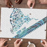 Kahui Whetu Paua shell Kowhaiwhai Taniko Personalised Puzzle Manta Ray Shark-Turtle Maori Tribal Style LT9 - Polynesian Pride