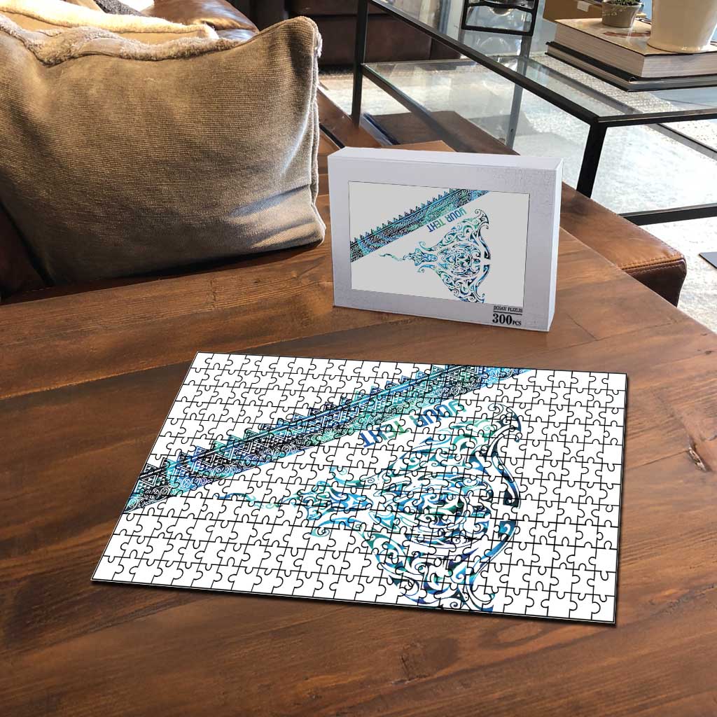 Kahui Whetu Paua shell Kowhaiwhai Taniko Personalised Puzzle Manta Ray Shark-Turtle Maori Tribal Style LT9 - Polynesian Pride