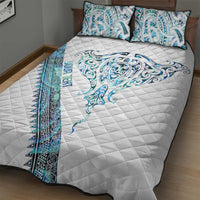 Kahui Whetu Paua shell Kowhaiwhai Taniko Personalised Quilt Bed Set Manta Ray Shark-Turtle Maori Tribal Style