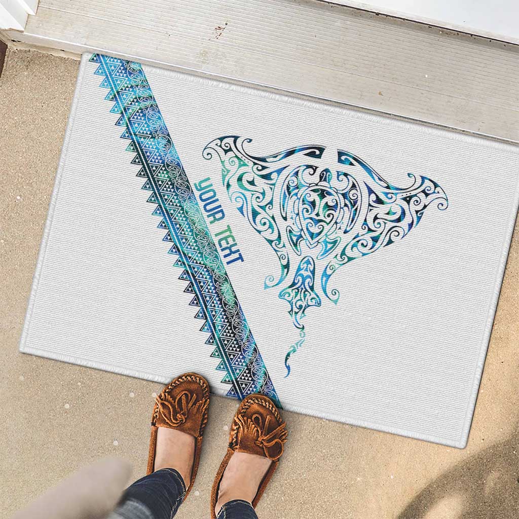 Kahui Whetu Paua shell Kowhaiwhai Taniko Personalised Rubber Doormat Manta Ray Shark-Turtle Maori Tribal Style