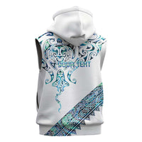 Kahui Whetu Paua shell Kowhaiwhai Taniko Personalised Sleeveless Zip Hoodie Manta Ray Shark-Turtle Maori Tribal Style LT9 - Polynesian Pride