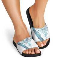 Kahui Whetu Paua shell Kowhaiwhai Taniko Personalised Slide Sandals Manta Ray Shark-Turtle Maori Tribal Style