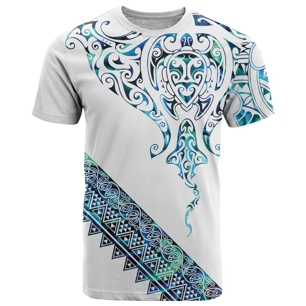Kahui Whetu Paua shell Kowhaiwhai Taniko Personalised T Shirt Manta Ray Shark-Turtle Maori Tribal Style