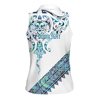 Kahui Whetu Paua shell Kowhaiwhai Taniko Personalised Women Sleeveless Polo Shirt Manta Ray Shark-Turtle Maori Tribal Style LT9 - Polynesian Pride