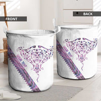 Mawhero Paua shell Kowhaiwhai Taniko Personalised Laundry Basket Manta Ray Shark-Turtle Maori Tribal Style LT9 - Polynesian Pride