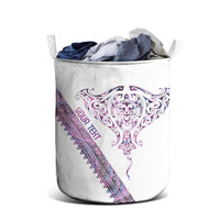 Mawhero Paua shell Kowhaiwhai Taniko Personalised Laundry Basket Manta Ray Shark-Turtle Maori Tribal Style LT9 - Polynesian Pride