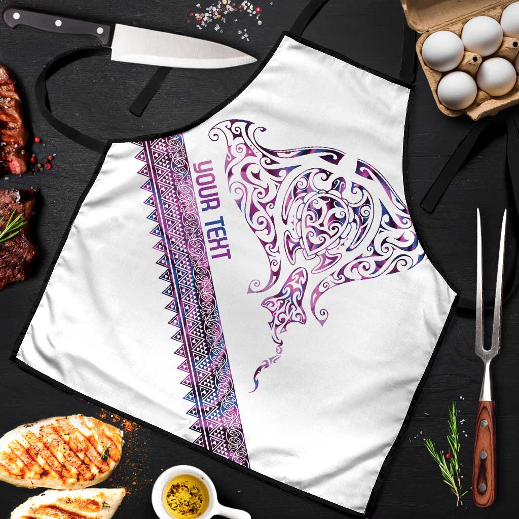 Mawhero Paua shell Kowhaiwhai Taniko Personalised Apron Manta Ray Shark-Turtle Maori Tribal Style