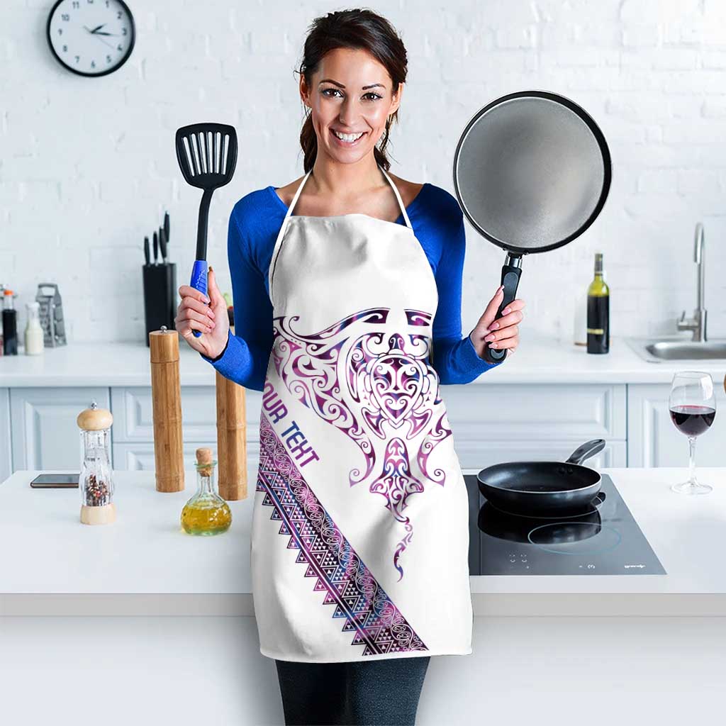 Mawhero Paua shell Kowhaiwhai Taniko Personalised Apron Manta Ray Shark-Turtle Maori Tribal Style