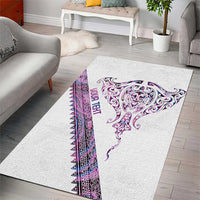 Mawhero Paua shell Kowhaiwhai Taniko Personalised Area Rug Manta Ray Shark-Turtle Maori Tribal Style