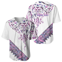 Mawhero Paua shell Kowhaiwhai Taniko Personalised Baseball Jersey Manta Ray Shark-Turtle Maori Tribal Style
