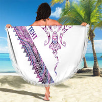 Mawhero Paua shell Kowhaiwhai Taniko Personalised Beach Blanket Manta Ray Shark-Turtle Maori Tribal Style