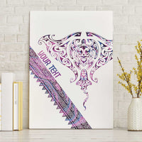Mawhero Paua shell Kowhaiwhai Taniko Personalised Canvas Wall Art Manta Ray Shark-Turtle Maori Tribal Style LT9 Without Frame Pink - Polynesian Pride