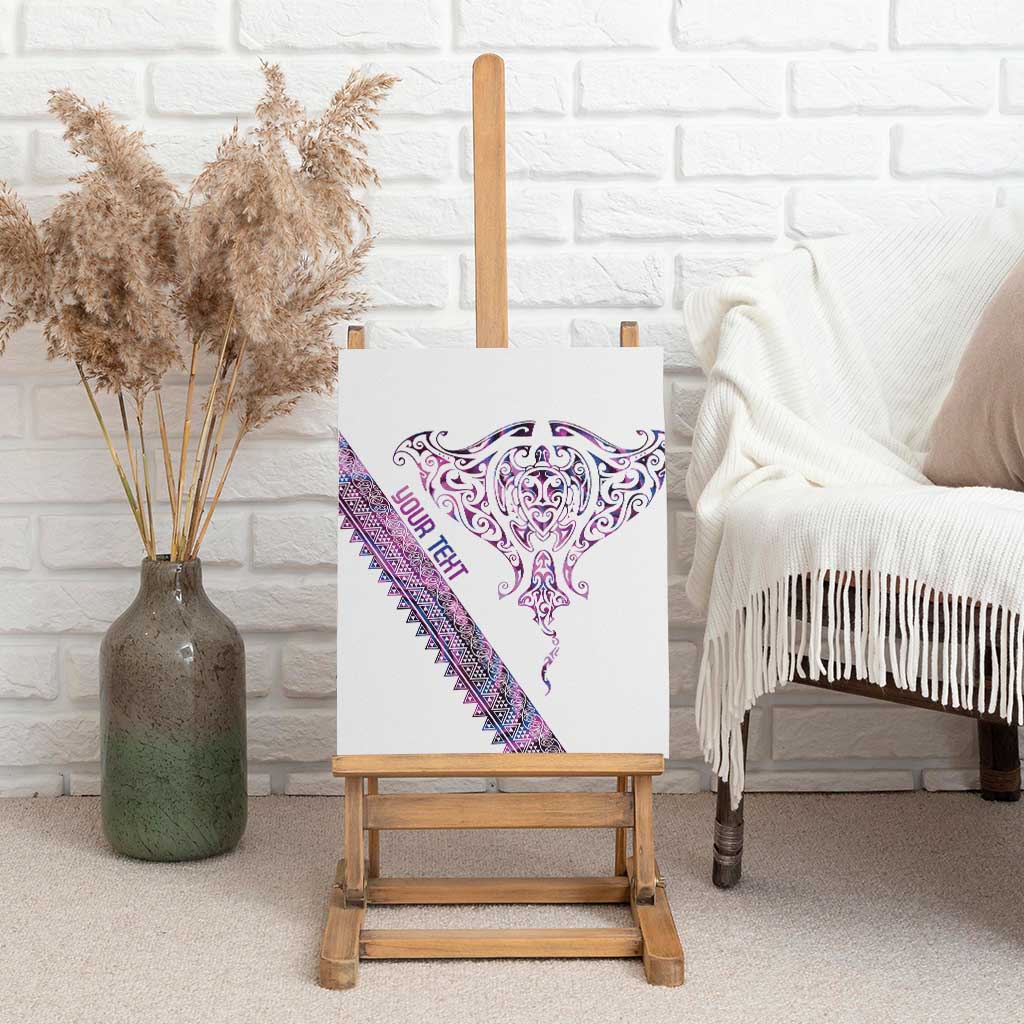 Mawhero Paua shell Kowhaiwhai Taniko Personalised Canvas Wall Art Manta Ray Shark-Turtle Maori Tribal Style LT9 - Polynesian Pride