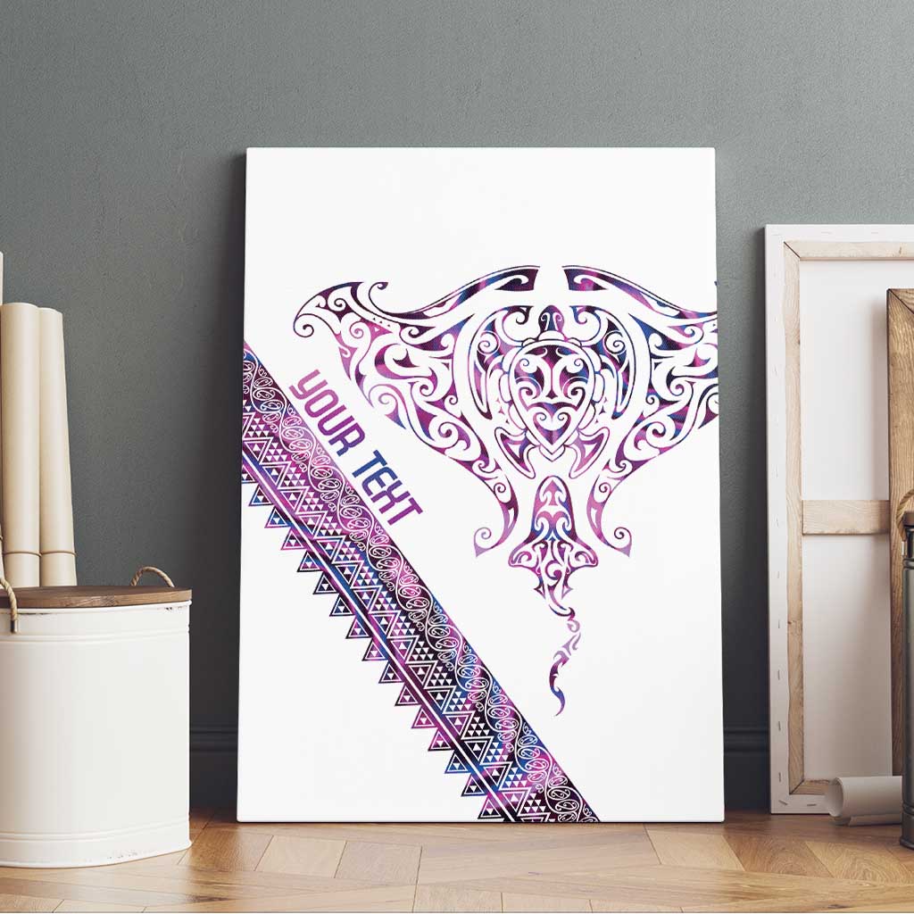 Mawhero Paua shell Kowhaiwhai Taniko Personalised Canvas Wall Art Manta Ray Shark-Turtle Maori Tribal Style LT9 - Polynesian Pride