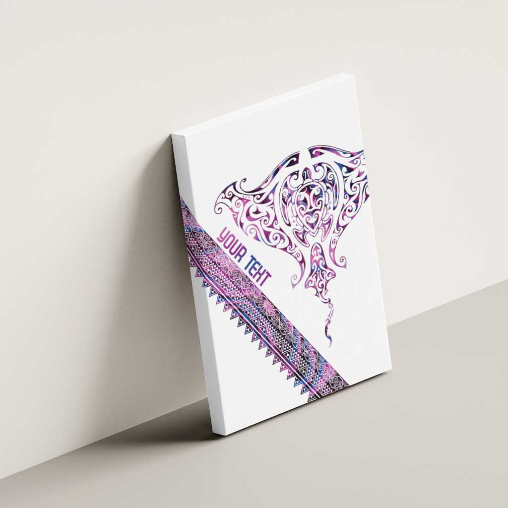 Mawhero Paua shell Kowhaiwhai Taniko Personalised Canvas Wall Art Manta Ray Shark-Turtle Maori Tribal Style LT9 - Polynesian Pride