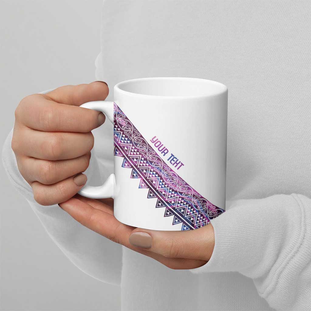 Mawhero Paua shell Kowhaiwhai Taniko Personalised Ceramic Mug Manta Ray Shark-Turtle Maori Tribal Style LT9 - Polynesian Pride