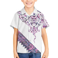 Mawhero Paua shell Kowhaiwhai Taniko Personalised Family Matching Summer Maxi Dress and Hawaiian Shirt Manta Ray Shark-Turtle Maori Tribal Style