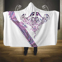 Mawhero Paua shell Kowhaiwhai Taniko Personalised Hooded Blanket Manta Ray Shark-Turtle Maori Tribal Style