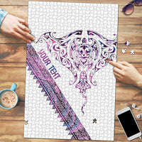 Mawhero Paua shell Kowhaiwhai Taniko Personalised Puzzle Manta Ray Shark-Turtle Maori Tribal Style