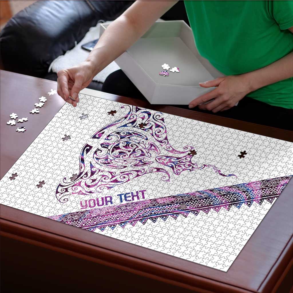 Mawhero Paua shell Kowhaiwhai Taniko Personalised Puzzle Manta Ray Shark-Turtle Maori Tribal Style