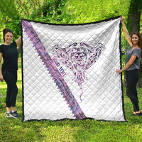 Mawhero Paua shell Kowhaiwhai Taniko Personalised Quilt Manta Ray Shark-Turtle Maori Tribal Style