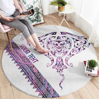 Mawhero Paua shell Kowhaiwhai Taniko Personalised Round Carpet Manta Ray Shark-Turtle Maori Tribal Style LT9 - Polynesian Pride
