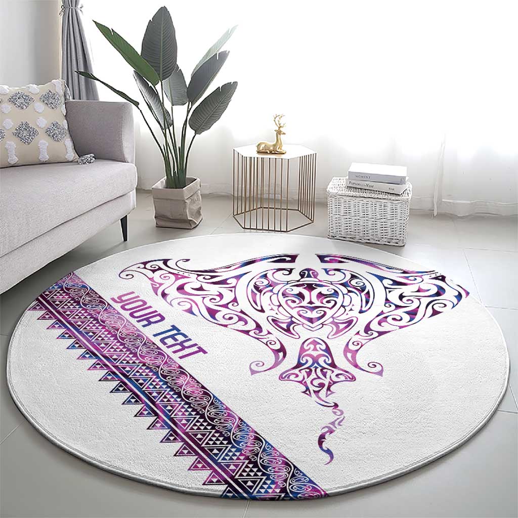 Mawhero Paua shell Kowhaiwhai Taniko Personalised Round Carpet Manta Ray Shark-Turtle Maori Tribal Style LT9 - Polynesian Pride