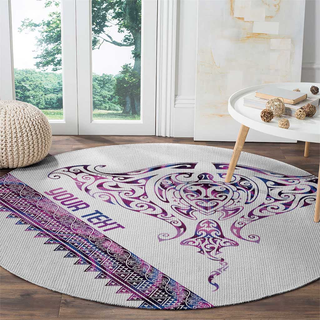 Mawhero Paua shell Kowhaiwhai Taniko Personalised Round Carpet Manta Ray Shark-Turtle Maori Tribal Style LT9 - Polynesian Pride