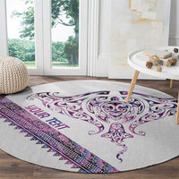 Mawhero Paua shell Kowhaiwhai Taniko Personalised Round Carpet Manta Ray Shark-Turtle Maori Tribal Style LT9 - Polynesian Pride