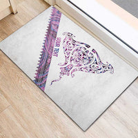 Mawhero Paua shell Kowhaiwhai Taniko Personalised Rubber Doormat Manta Ray Shark-Turtle Maori Tribal Style LT9 - Polynesian Pride